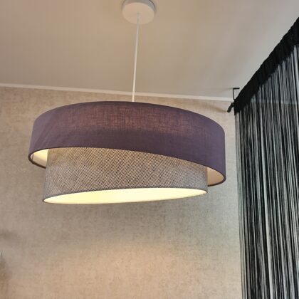 2-līmeņu slīpā "tortītes" formas griestu lampa, ar diametriem D60 D50cm