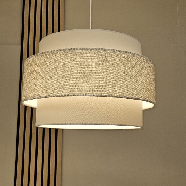 "Saturna" formas griestu lampa D50cm ar 2 audumiem