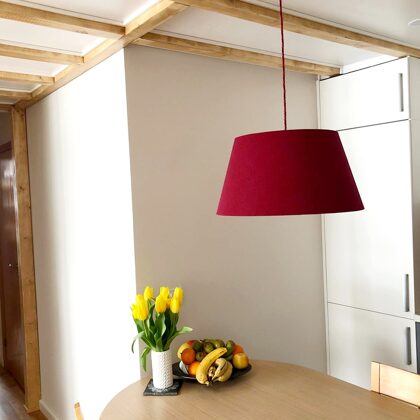 Konusveida lampa virs ēdamgalda ar izmēriem: D35 D50 H27cm