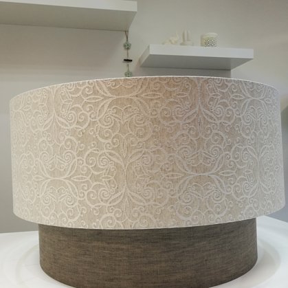 Liela griestu lampa no lina audumiem,D60 un D50 cm