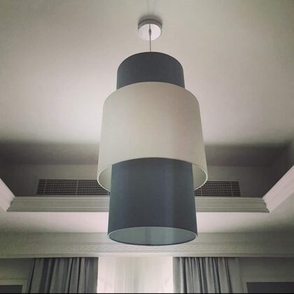 Garenā cilindrveida 3-līmeņu griestu lampa ar D30 D40 D30cm