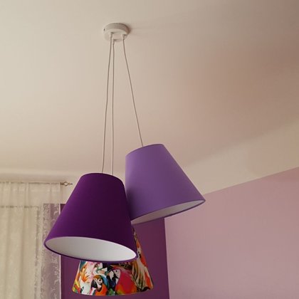 Kombinētā lampa ar 3 abažūriem D25, D15 H25 bērnistabai
