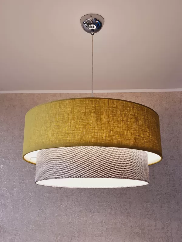 2-līmeņu taisnā "tortes"veida griestu lampa ar D60 D50cm