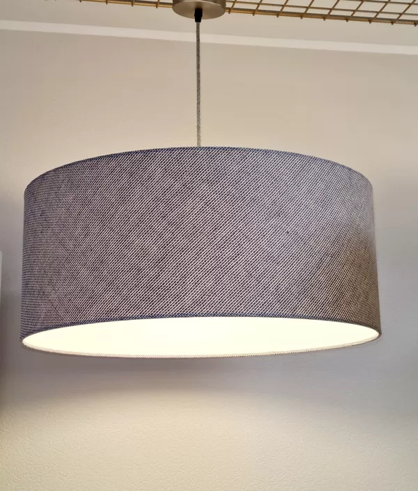 Apaļā griestu lampa no pīta linu auduma ar D60cm un H 25cm