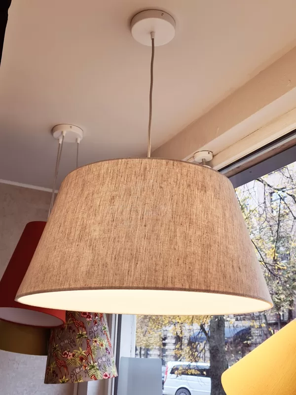 Konusveida linu auduma lampa ar D40 D50 cm