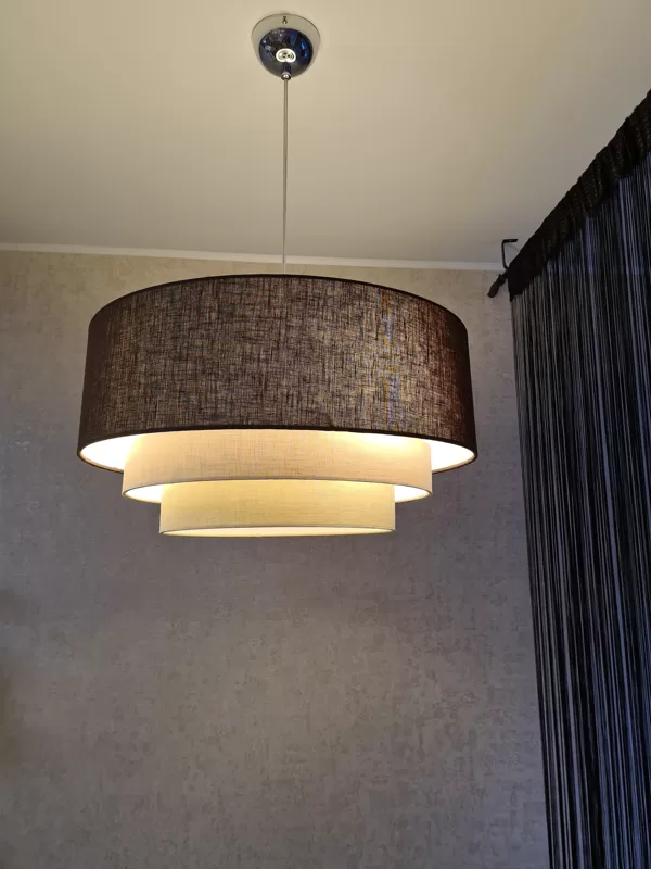 Taisnā "tortītes"formas griestu lampa ar D50H15 D40H6 D30H6cm