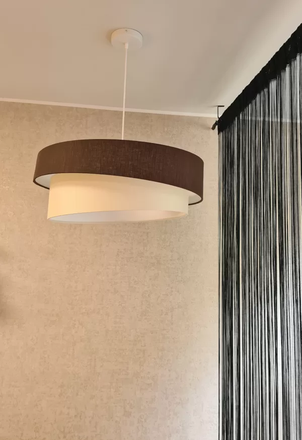 2-līmeņu slīpā "tortītes" formas griestu lampa, ar diametriem D60 D50cm