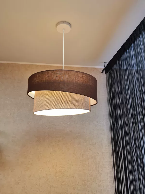 Slīpā 2-līmeņu "tortītes"formas lampa ar izmēriem : D50 D40cm 