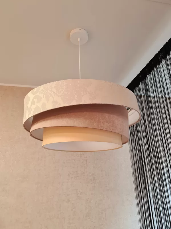 "Slīpā" tortītes formas lampa ar izmēriem: D60 D50 D40 cm