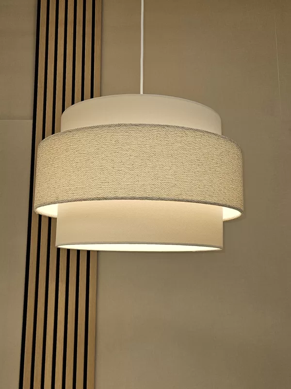 "Saturna" formas griestu lampa D50cm ar 2 audumiem