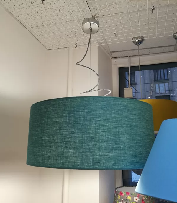 Linu auduma liela griestu lampa,D60 cm