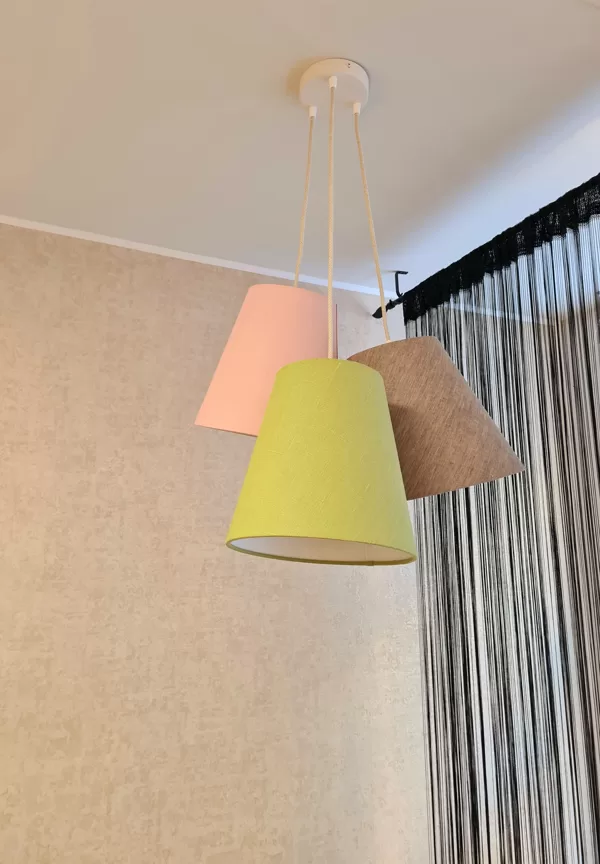 Pušķulampa ar 3 abažūriem D15D25H25, lielākais D15 D30 H25cm