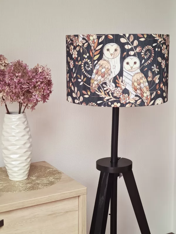 Abažūrs ar printa audumu. Diamatrs 40cm